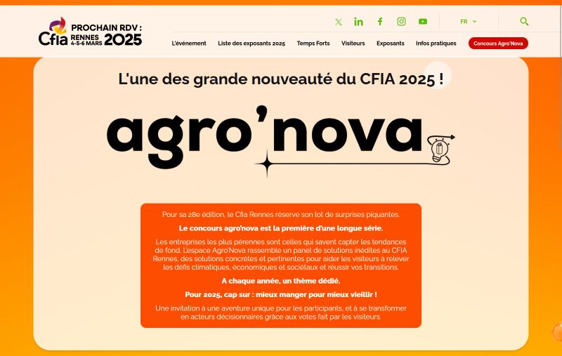 Le salon CFIA Rennes a lancé le concours Agro’Nova