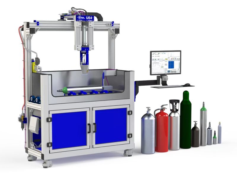 Machine de contrôle par ultrasons de bouteilles