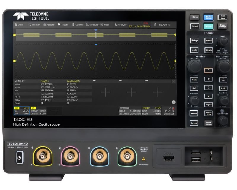 Oscilloscopes numériques 12 bits 100 et 200 MHz